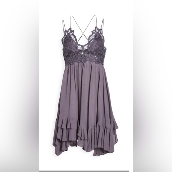 Free People Adella Slip Dress Charcoal Light Purple - Picture 5 of 9